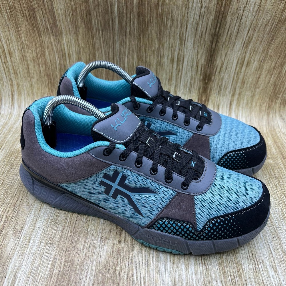 Kuru Quantum Women's Size 11 Gray Blue Mesh Leather Sneakers Shoes Comfort‎